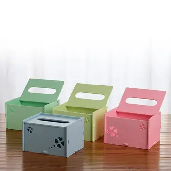 

Wooden Tissue Box Simple Style Napkin Storage Container Convenient Paper Towel Organizer for Home Bar Office