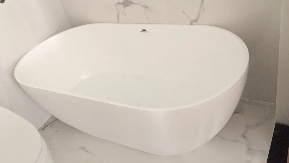 1500x750x550mmSolid поверхности камня CUPC утверждения Ванна овальной отдельно стоящие Corian матовый белый отделка Ванна RS65103