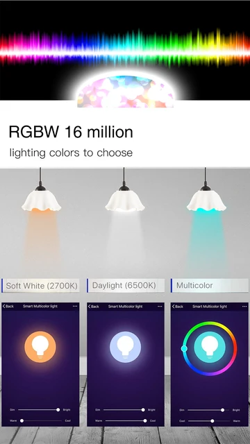 WiFi Smart Light Bulb Intelligent Colorful LED Lamp 7W RGBW APP Remote –  Funshion Lab