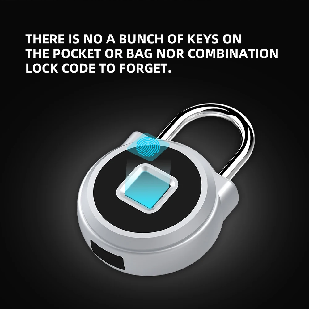 Smart Fingerprint Padlock USB charge Toolbox lock AntiTheft Keyless lock P10 for Door Luggage Smart Fingerprint Padlock USB charge Toolbox lock AntiTheft Keyless lock P10 for Door Luggage
