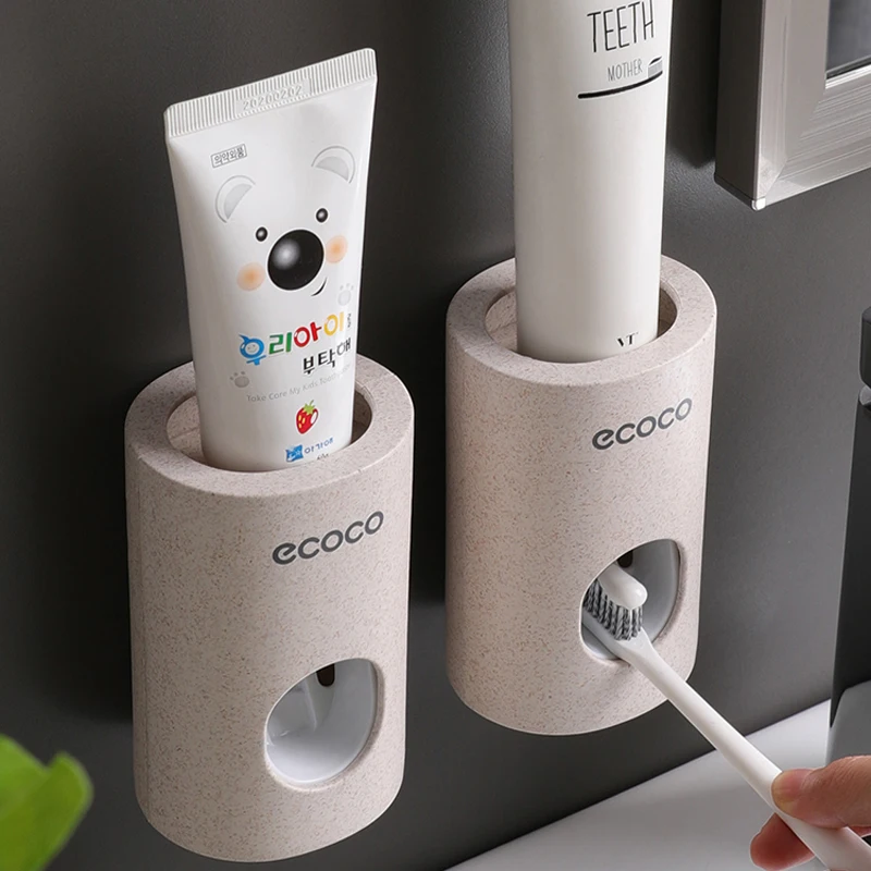 Экологичный дозатор для зубной пасты Ecoco настенное крепление пыленепроницаемый