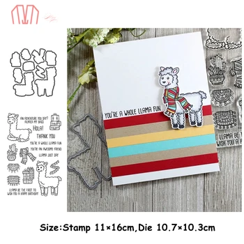 

Mai Llama Alpaca Metal Cutting Dies Stencils Cear Stamp for DIY Scrapbooking photo album Decorative Embossing Paper Cards
