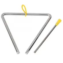 Orff инструмент треугольник высокого класса музыкальный 6in стальной инструмент с желтой вешалкой для детей