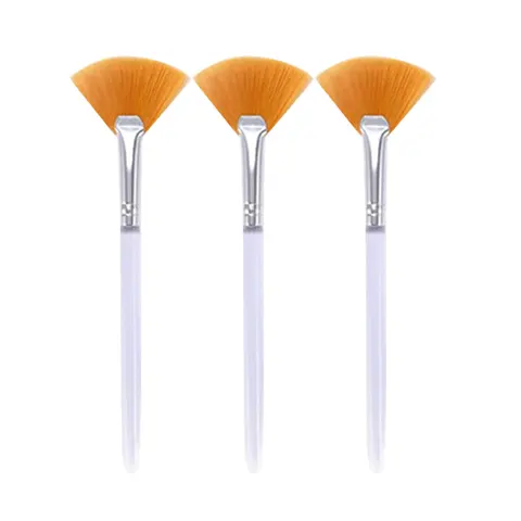 Practical Facial Brushes Fan Makeup Brushes Soft Portable Mask Brushes Cosmetic Tools for Women Ladies Girls