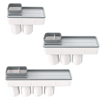 

Creative Toothbrush Holder Magnetic Suction Mouthwash Cup Wall Mounted Punch-free Storage Rack Bathroom Shower Room Accessories