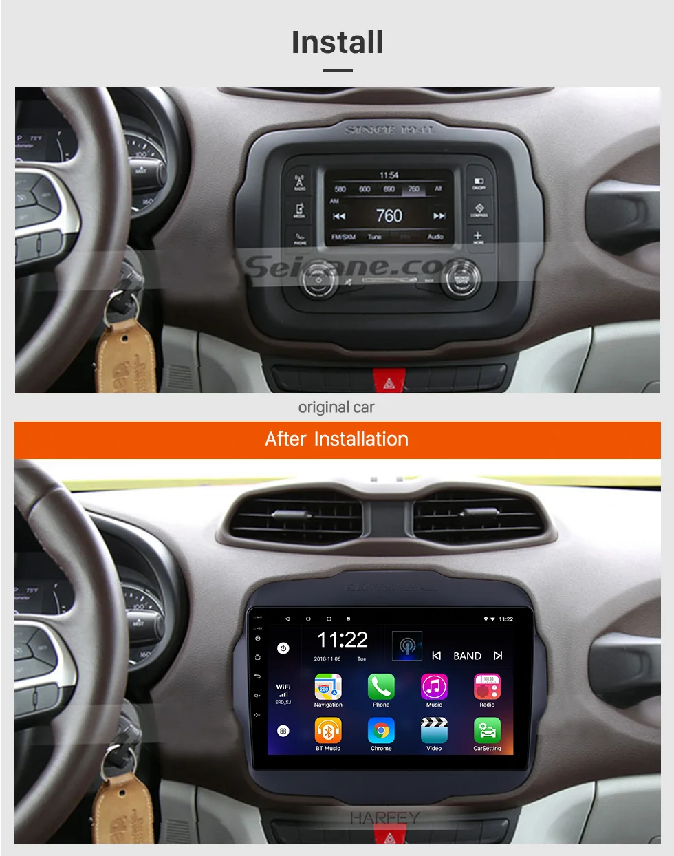 Discount Harfey Android 8.1/9.0 Car Multimedia Player 9 Inch 2din Autoradio for 2016 Jeep Renegade Rearview Camera GPS Navigation System 3 Discount Harfey Android 8.1/9.0 Car Multimedia Player 9 Inch 2din Autoradio for 2016 Jeep Renegade Rearview Camera GPS Navigation System 3