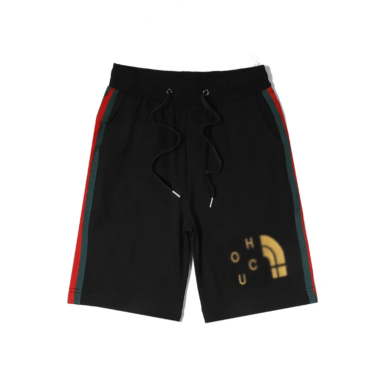 Marca de lujo de las mujeres Pantalones deportivos para hombre Casual suelto Cordón de cintura bordado carta logotipo lado Diseño de Rayas diario pantalones cortos