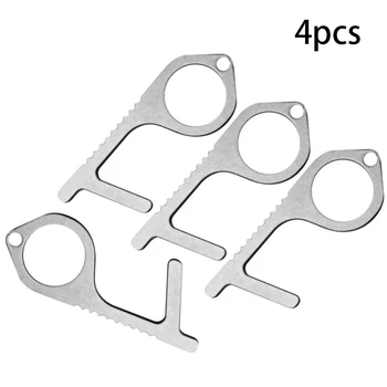 

4Pcs No Press Door Opener Tool Mini Reusable Handle Stick Tools Contactless Tool Safety Open Door Elevator Handle