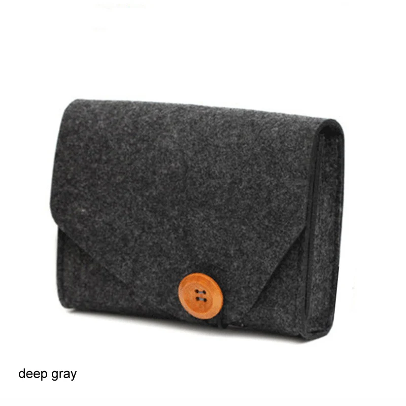 1 Pcs Key Coin Package Mini Felt Pouch Chargers Storage Bags For Travel USB Data Cable Mouse Organizer Electronic Gadget Bags