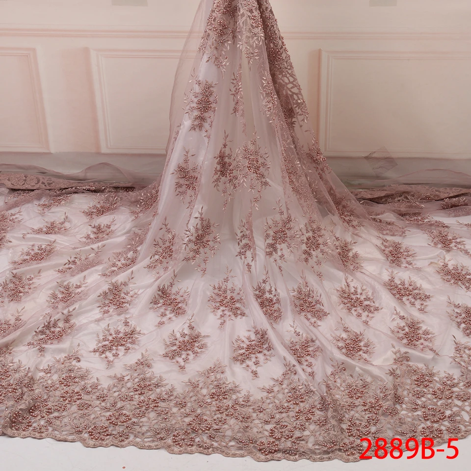 

Luxury Lace Fabric High Qualiyt 3d Handmade Beads Lace Fabric Embroidery French Nigerian Lace For African Bridal Lace 2889b