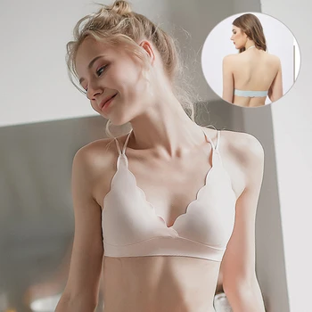 

BEFORW Fashion One Piece Seamless Bras For Women Hanging Neck Sexy Lingerie Comfort Wireless Bra Underwear Backless Bralette