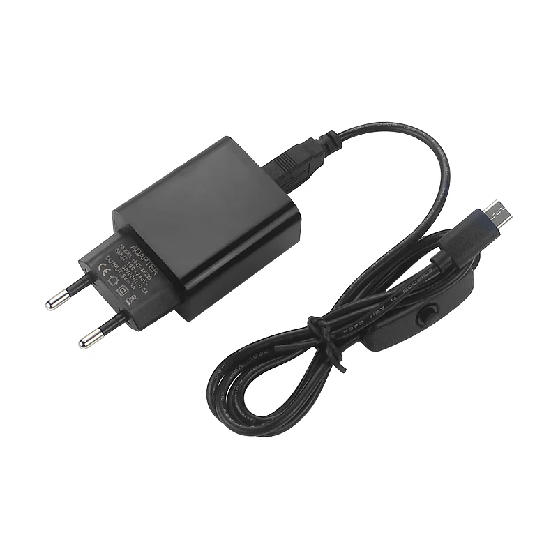 Raspberry Pi 4 B адаптер питания 5 В 3A источник штепсельная вилка EU US 1 м переключатель USB
