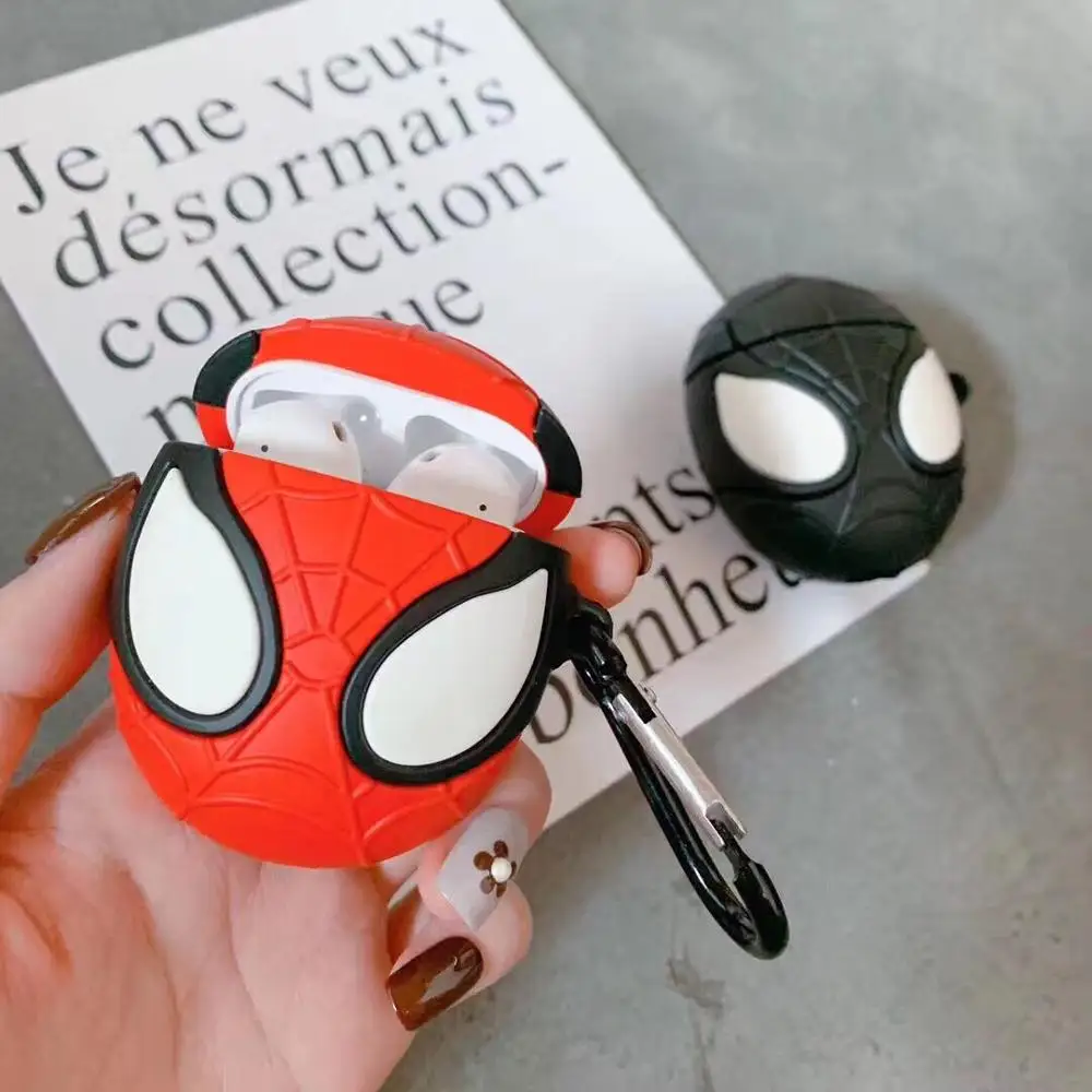 

Cute Spiderman Earphone Cases For Airpods 2 Case Protective Case Cartoon character bluetooth earbuds silicone cases headset Capa