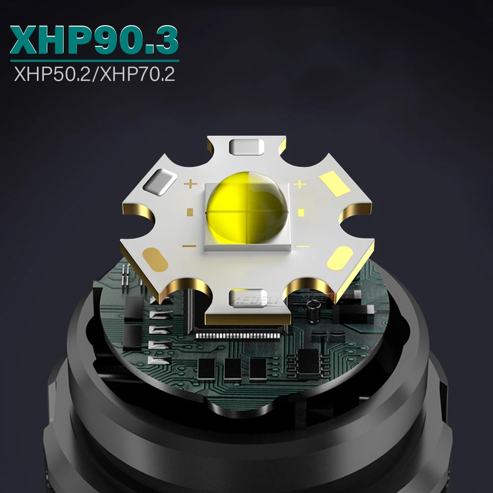 Xhp90.3 500000 Люмен самый высокий мощный светодиодная вспышка светильник usb фонарь xhp70
