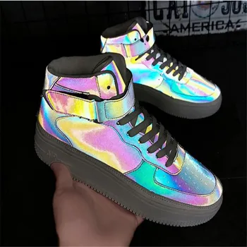 

2020 New Sneakers Men Night Devil Chameleon High Top Sport Footwear Sapatos Masculino Summer Breathable Chaussures Pour Hommes