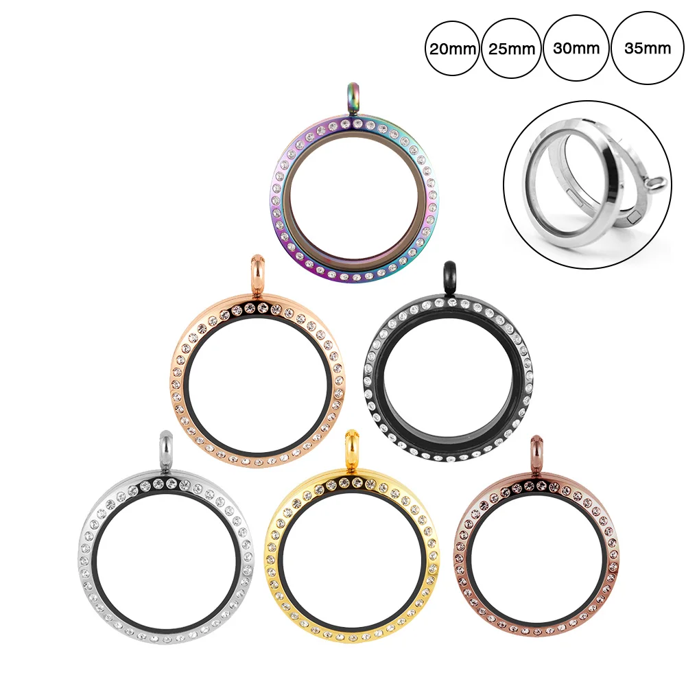 Wholesale Opening Floating Lockets with Crystals 20mm 25mm