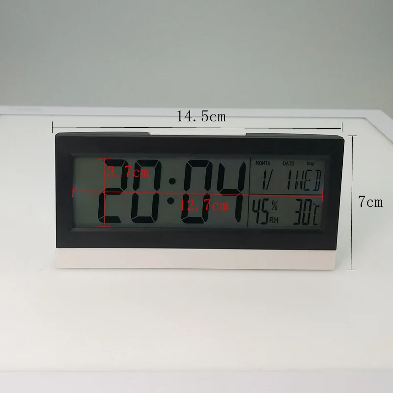 Настольный ЖКД цифровые часы-будильник большой Экран светодиодный Дисплей электронные часы-будильник со временем Температура Дата влажность Дисплей