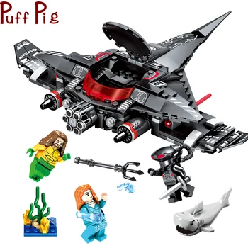 

232pcs Black Manta Fight Aquaman Marveled Avengers DC Justiceed League Figure Airship Toys Building Blocks