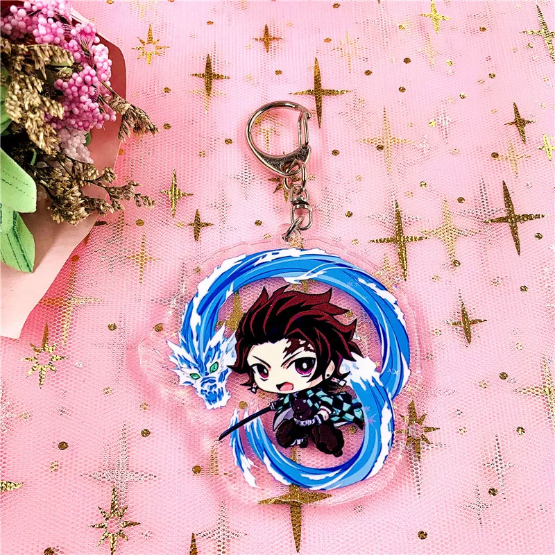Аниме Demon Slayer Kimetsu no Yaiba Tanjirou Nezuko акриловая фигурка брелок украшение Коллекционная