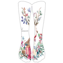 Забавные Женские носочки, повседневные деловые носки, 3D рождественские носки с Санта-Клаусом и оленем, Длинные спортивные носки с принтом Harajuku skarpetki damskie@ 35