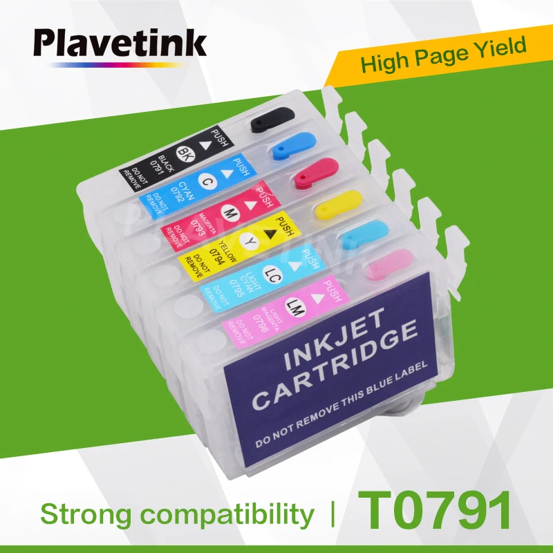 Пустые чернильные картриджи Plavetink для принтера T0791 T0792 T0793 T0794 T0795 T0796 Epson Stylus Photo 1400