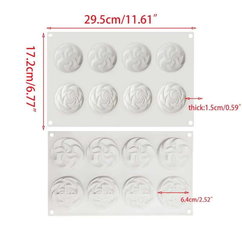 

8 Cavity Flower Silicone Mold Fondant Mousse Cake Chocolate Decorating Baking E65B