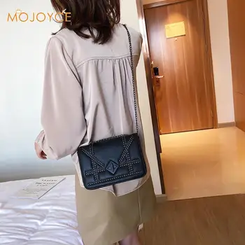 

Small Rivets PU Leather Crossbody Bags For Women 2020 Quality Lady Shoulder Messenger Bag Chain Small Messenger Satchel Bags