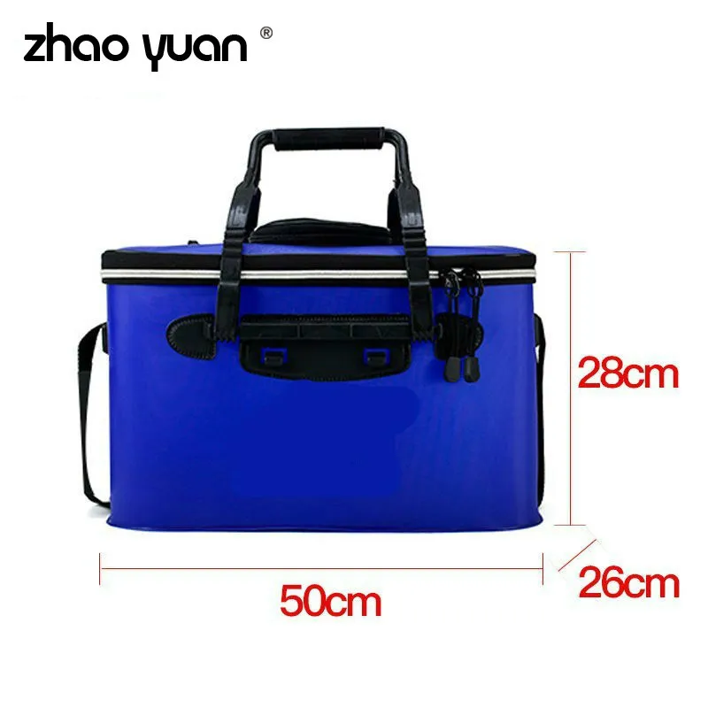 Portable  Folding EVA Bucket Outdoor Fishing Gear 45/50cm Handle Leakproof Tackle Bag Fishing Accessories Tackle Storage Bag
