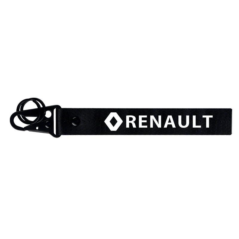 Автомобильный Стайлинг, 1 шт., ленточный брелок для ключей Renault Megane 2 Duster Logan Captur Clio Laguna 3 Fluence Kadjar, автомобильные аксессуары - Название цвета: Black