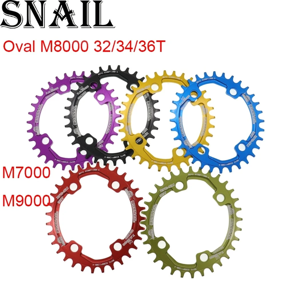 Овальная звезда со спиралью для велосипеда Shimano M7000 M8000 M9000 32T 34T 36T 38T 96 BCD