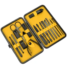 15 шт. черный Нержавеющая сталь маникюрные ножницы резак Триммер ножницы-пинцет уха Палочки Уход за лошадьми Набор для маникюра для педикюра, на палец инструменты