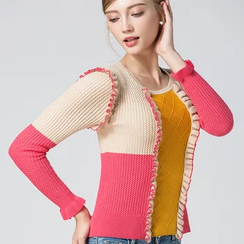 

High-end Plaid Women Sweaters and Pullovers Sueter Mujer Invierno 2020 Contrast Colorful Knitted Sweater Truien Dames D6719642