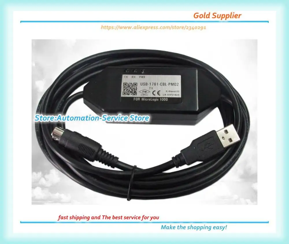 USB-1761-CBL-PM02 Micrologix 1000 1200 1500 PLC Кабель для программирования 1761-CBL-PM02 10FT