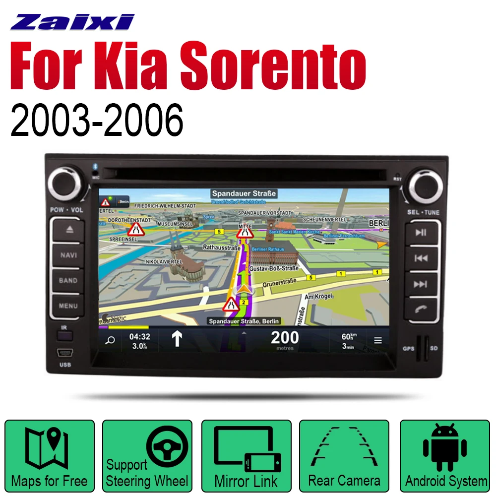 ZaiXi Android 2 Din автомобильное радио, DVD для Kia Sorento Naza Sorento 2003~ 2006 Автомобильный мультимедийный плеер gps навигационная система Радио