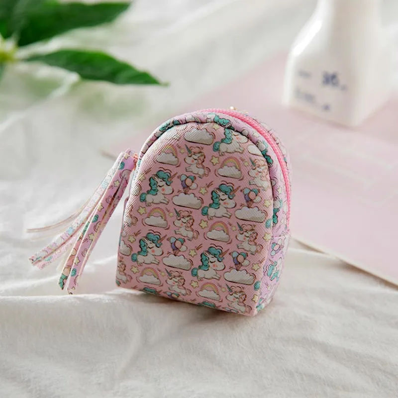 Милый мини-кошелек с карманом в виде единорога и рисунком из мультфильма, кабель для передачи данных, карман для наушников, милый Детский Карманный Кошелек - Цвет: 5