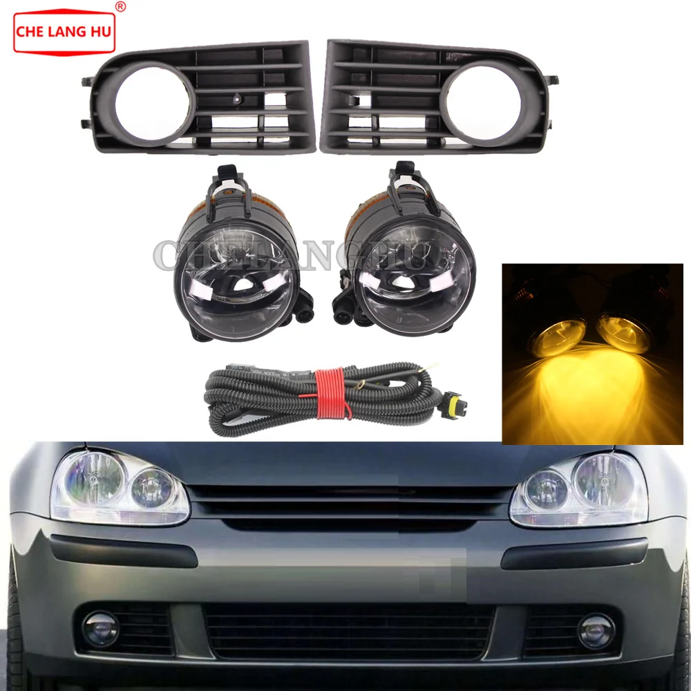 Противотуманные фары с лампами решеткой и проводом для VW Golf 5 A5 MK5 2004 2005 2006 2007 2008 2009