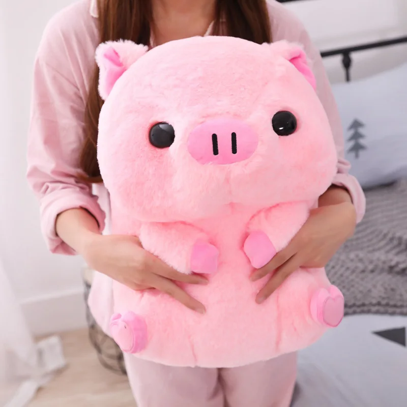 

2020 Pink Sitting Pig Big Head Piggy Stuffed Doll Huggable Animal Plush Toy Kids Sleeping Companion Appeasing Plushie 40/50cm