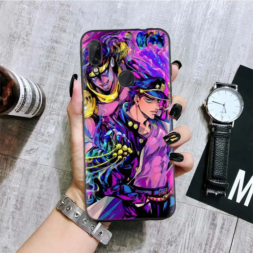 JoJo невероятное приключение черная крышка чехол для телефона для Xiaomi Redmi Note фотоаппаратов моментальной печати 8 7 7S 7A 6 S2 GO K20 Pro 6A mi 6X 5X A1 CC 9 8 Coque
