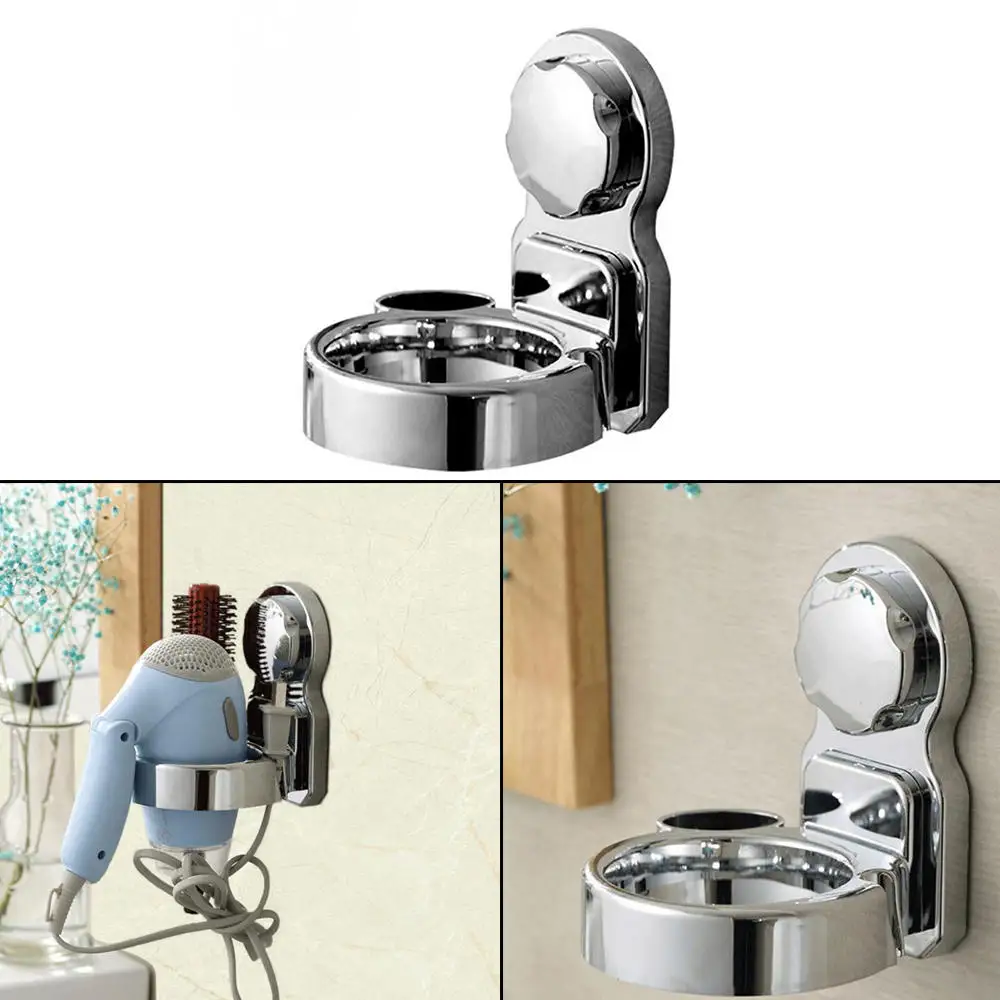 Multi-functional Strong Suction Cup Holder Storage Rack For Bathroom Wall Powerful Suction Up Hair Dryer Storage