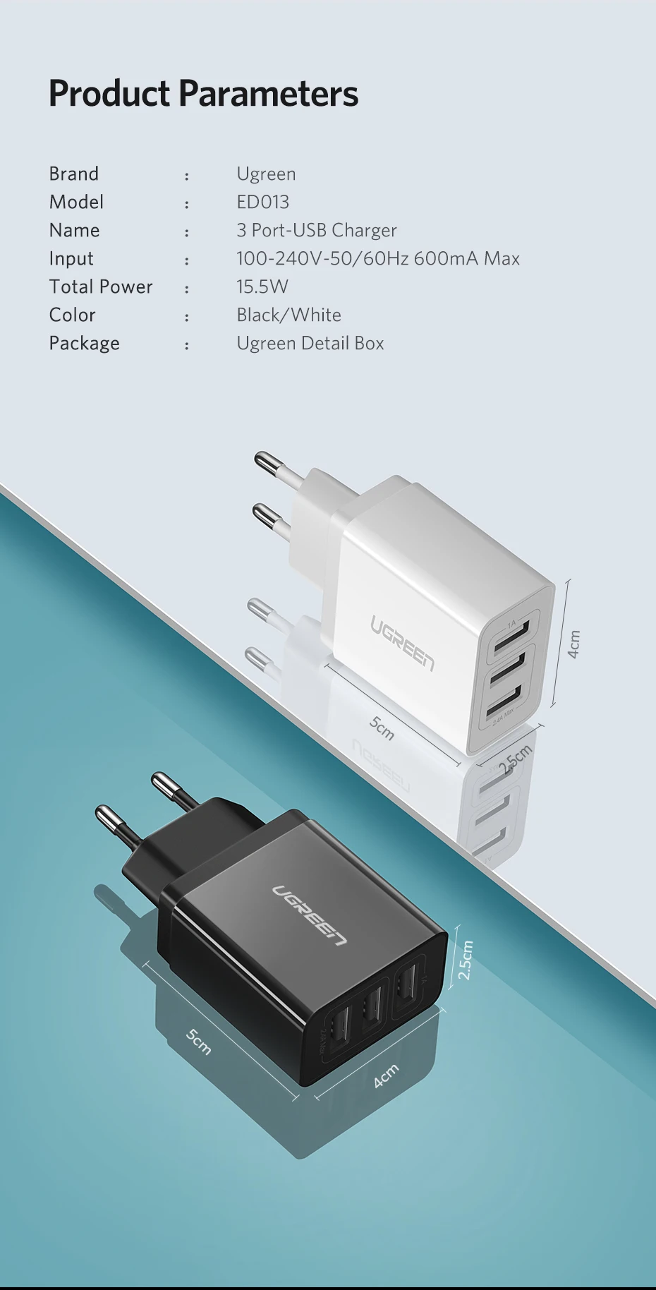 Ugreen USB зарядное устройство для iPhone Xs X 8 7 быстрое зарядное устройство для samsung Xiaomi huawei настенное зарядное устройство адаптер ЕС зарядное устройство для мобильного телефона
