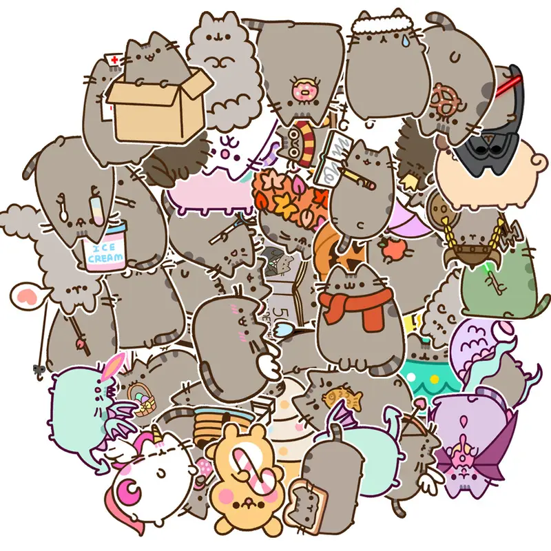 10/30/50pcs Kawaii Chunky Cat Stickers Cute Decorative Stationery Scrapbook Notebook Phone Diary DIY Waterproof Kids Sticker Toy - Image 2