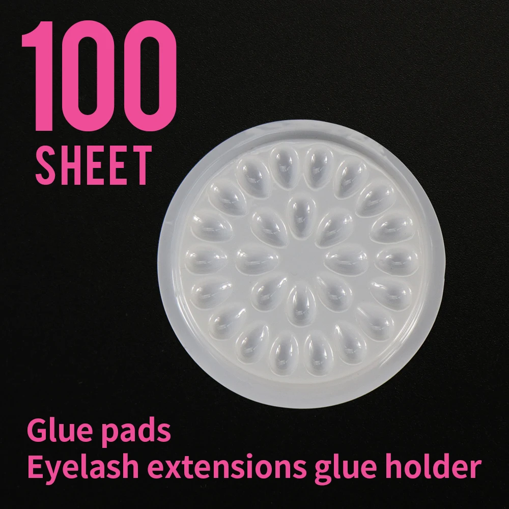

100pcs disposable Eyelash glue holder Pallet Eyelash Extension glue pads stand on eyelash plastic glue holder Glue Gasket