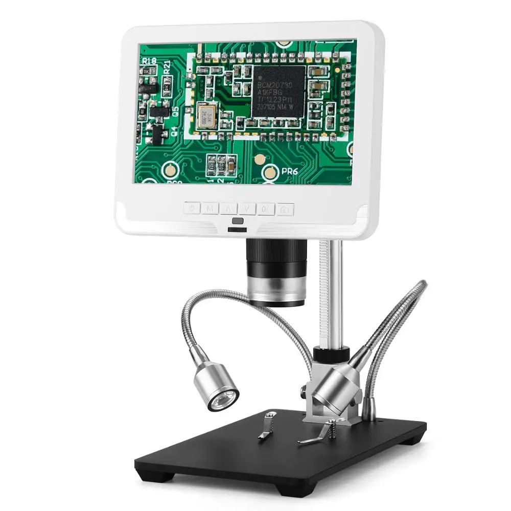 AD206 7 дюймов ЖК-экран 2.0MP 200X цифровой микроскоп мобильный телефон ремонт PCB пайки SMT микроскопы с дистанционным управлением - Цвет: AU Plug