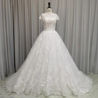 SL-6846 Customized ball gown wedding dress 2021 crystal bling bling lace beads bridal collection set wedding gowns plus size 1