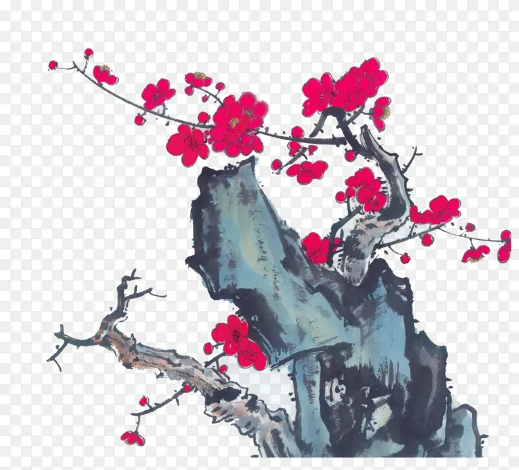 水墨画 花鸟画 竹梅花png图片素材免费下载 图片编号4361 Png素材网