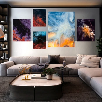 

5 Pcs Colors Abstract Combination Paintings For Bedroom Wall Art Home Decor Picture Canvas Painting Calligraphy For Living Room