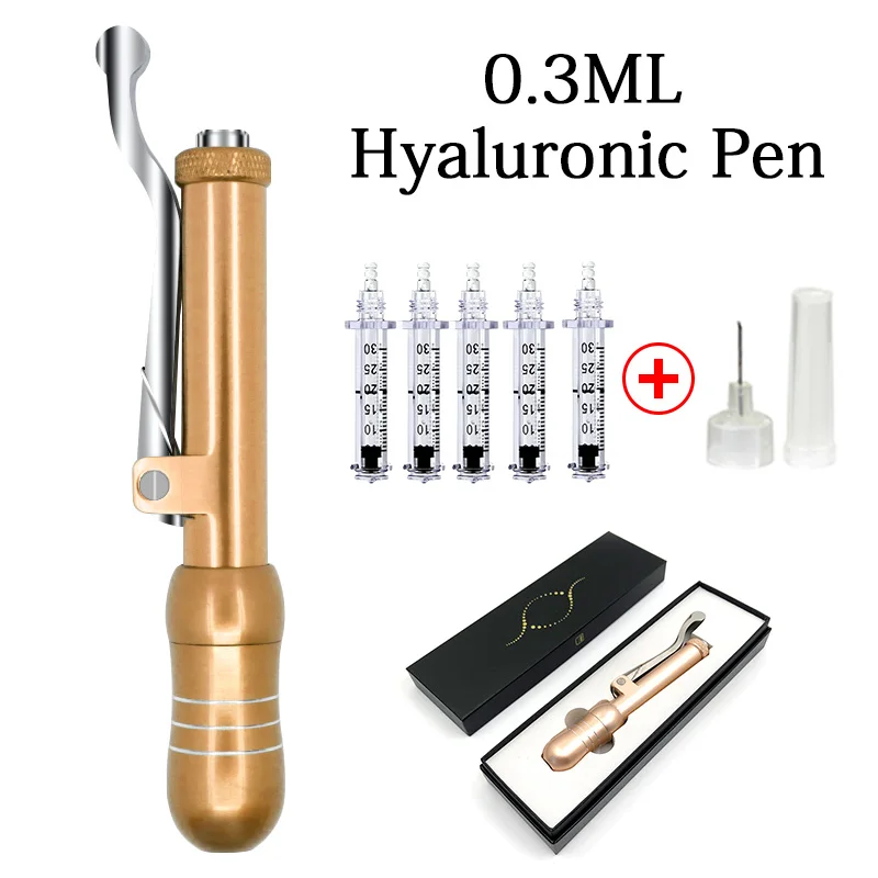 gold pen kit 0,3 мл, 6 цветов, высокое давление, распылитель, гиалуроновая ручка, гиалуроническая ручка для губ, наполнитель для губ, против морщин, мезотерапия, пистолет для лифтинга лица - Номер модели: gold pen kit