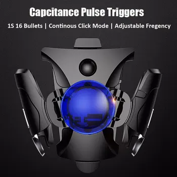 

PUBG Capacitance Pulse Game Pad Controller Metal Trigger Continuous Shooting Fire Gamepad Joystick For IOS Android Smart Phone