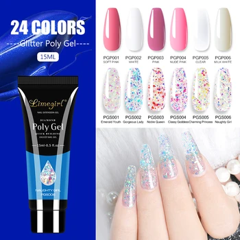 

Limegirl Gel For Nails Extensions Poly UV Builder Gel Nail Polish Lacquer 15ml Nail Art Design All For Manicure Top Base Coat