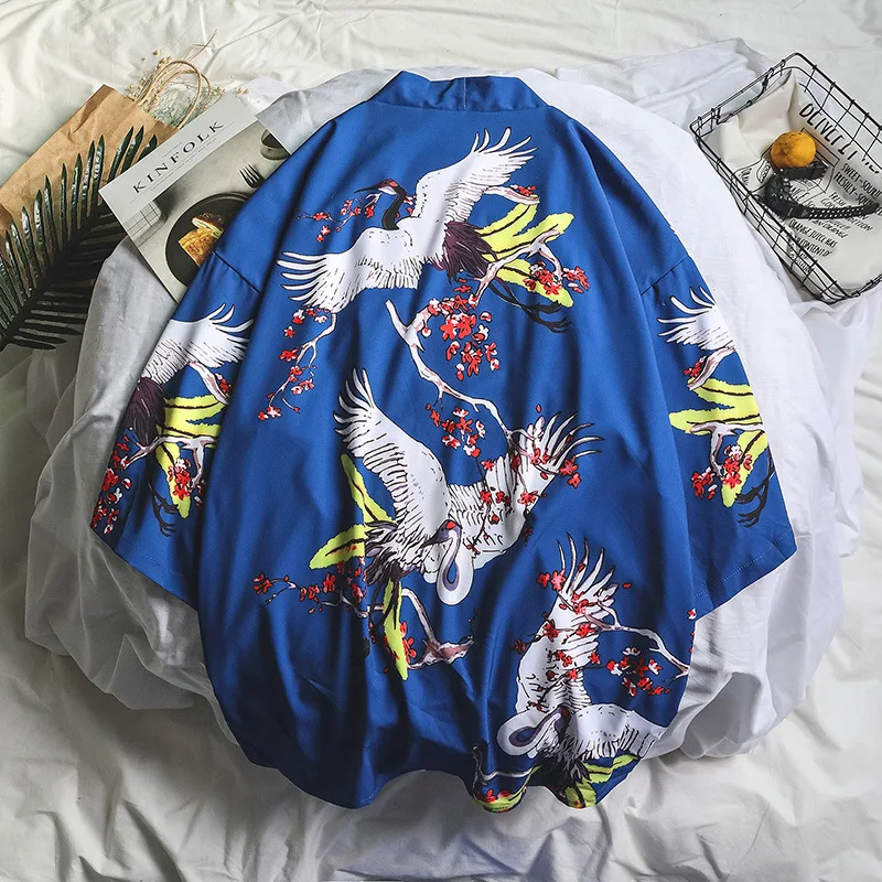 Yukata женский кимоно кардиган рубашка Harajuku Kawaii стиль Kimonos для мужчин и женщин блузка Obi Haori Японская уличная одежда